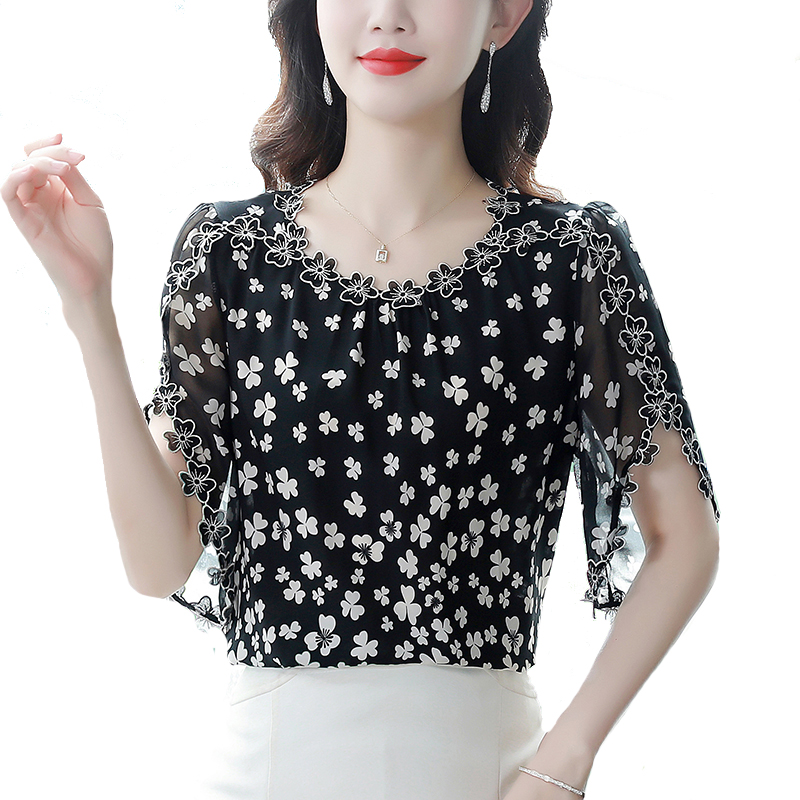 Embroidery Uniform - M-4XL Flying Sleeve Embroidered Tops 2023