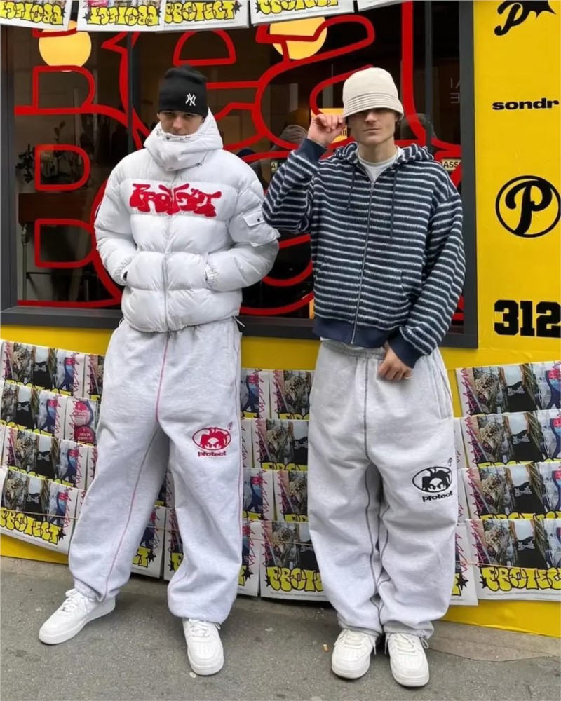 Embroidery Workshop - Man Embroidery Baggy Pants Cargo Streetwear