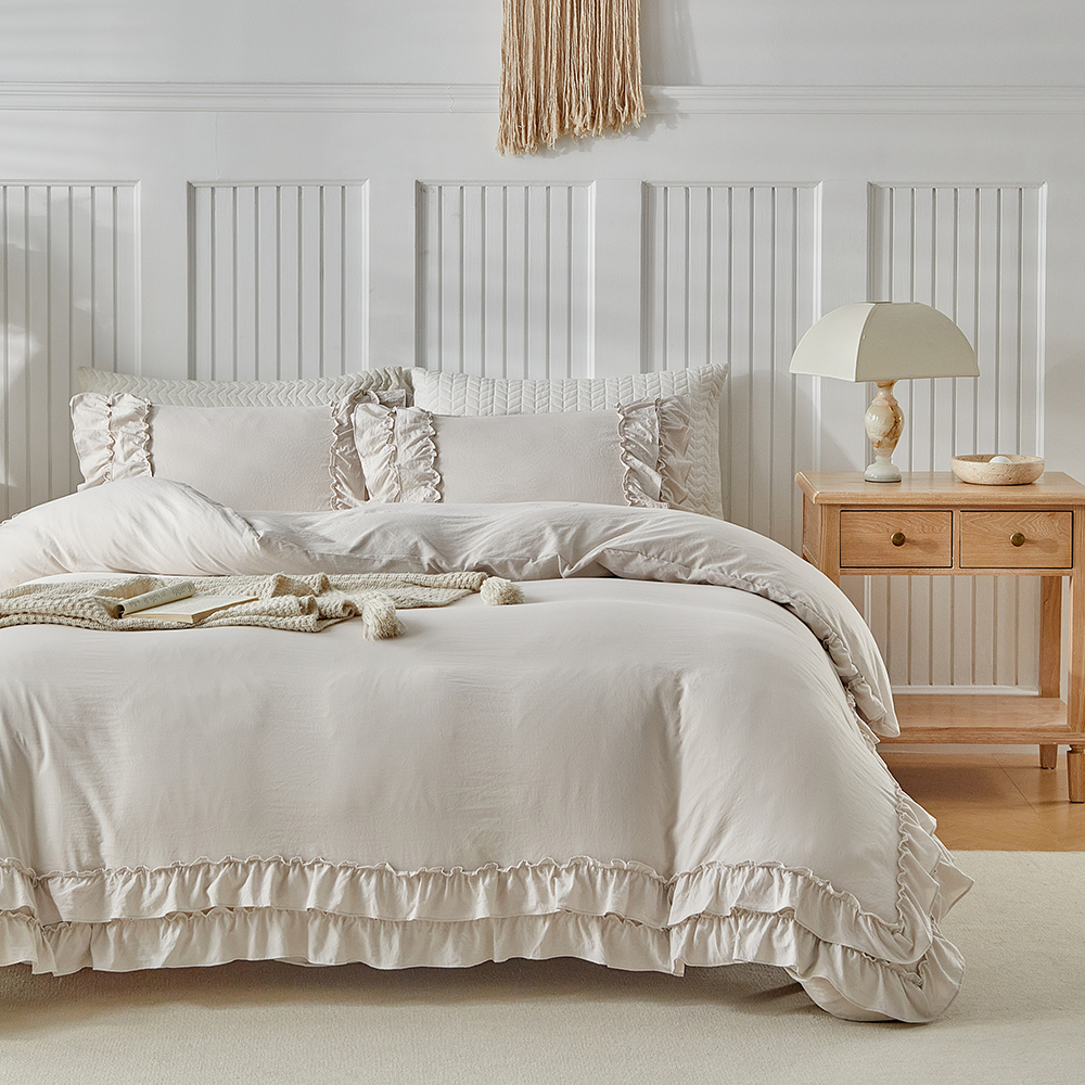 Embroidery Quilt Cover - Duvet Cover Bedding Set Twin Full
