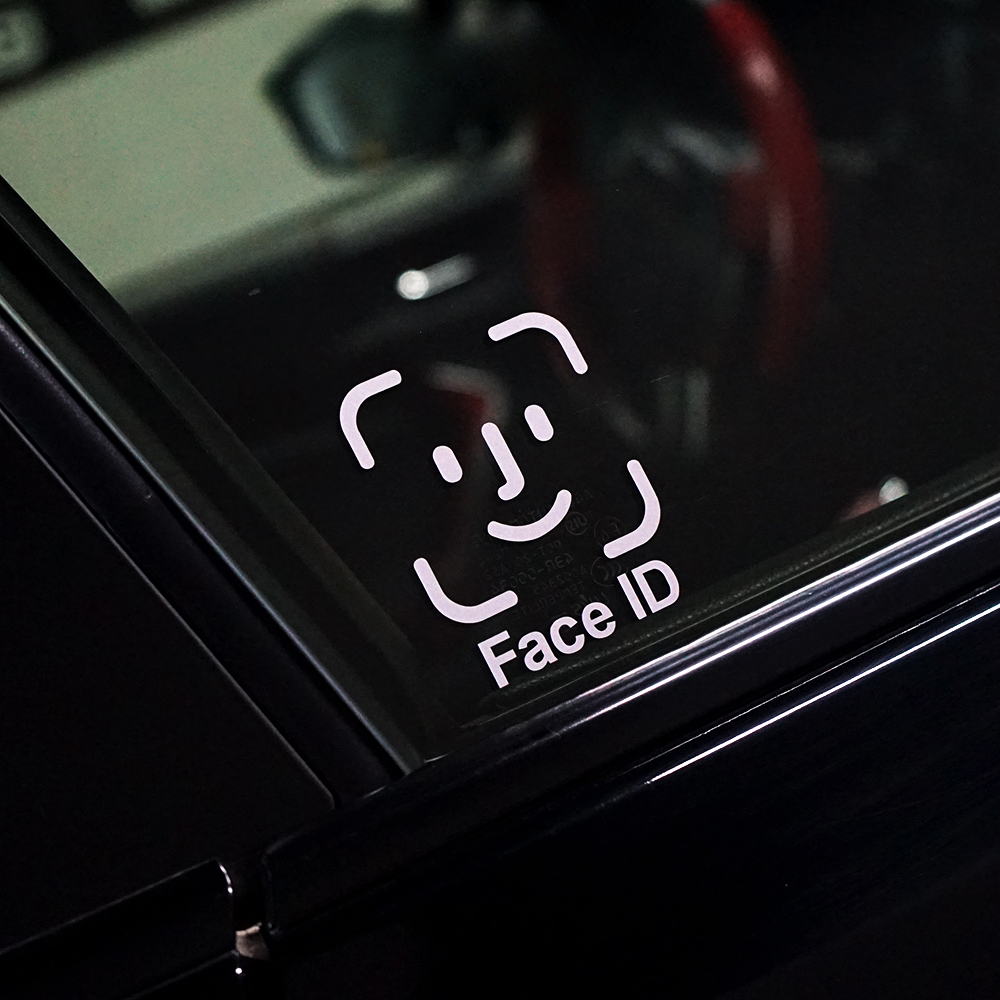 Embroidery Alpha - 1PC Face ID Car Stickers Waterproof