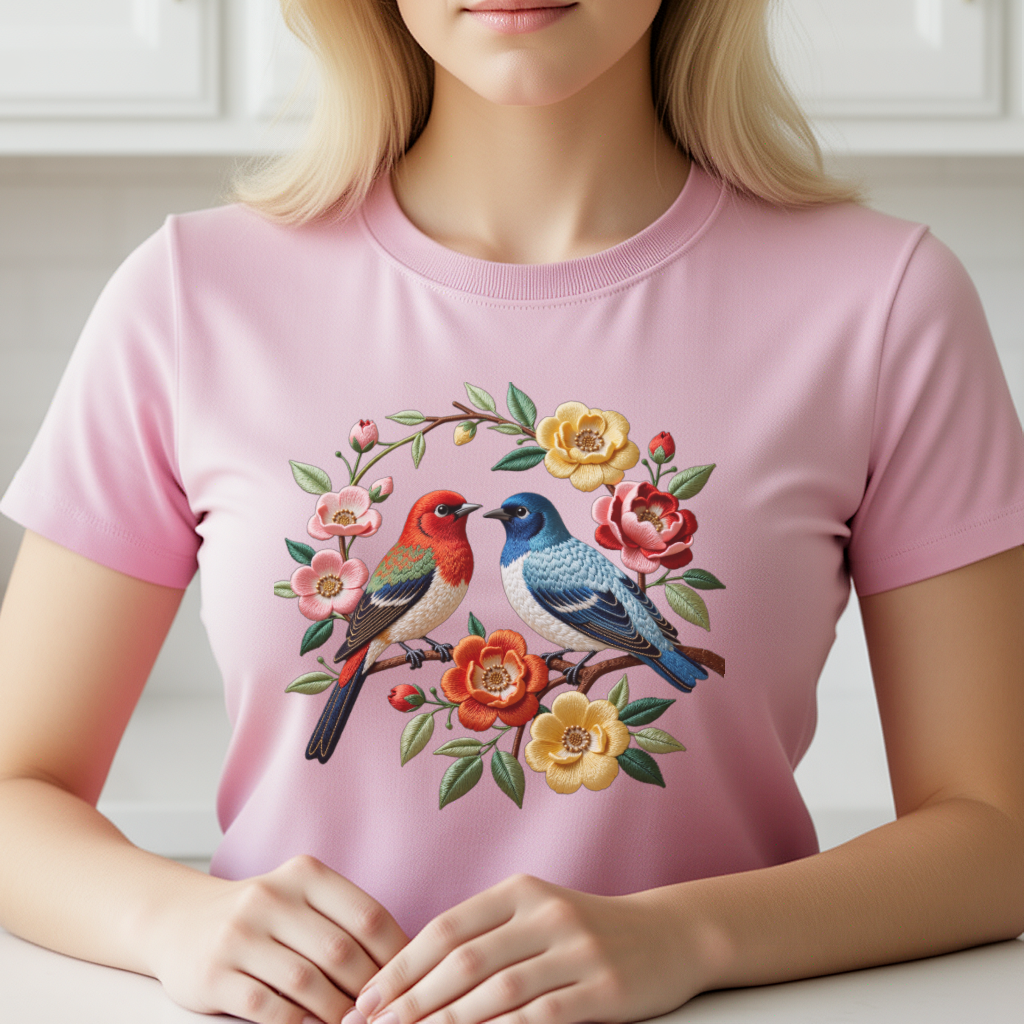 Embroidery Uniform - 1 Piece of Bird Pattern Clothing