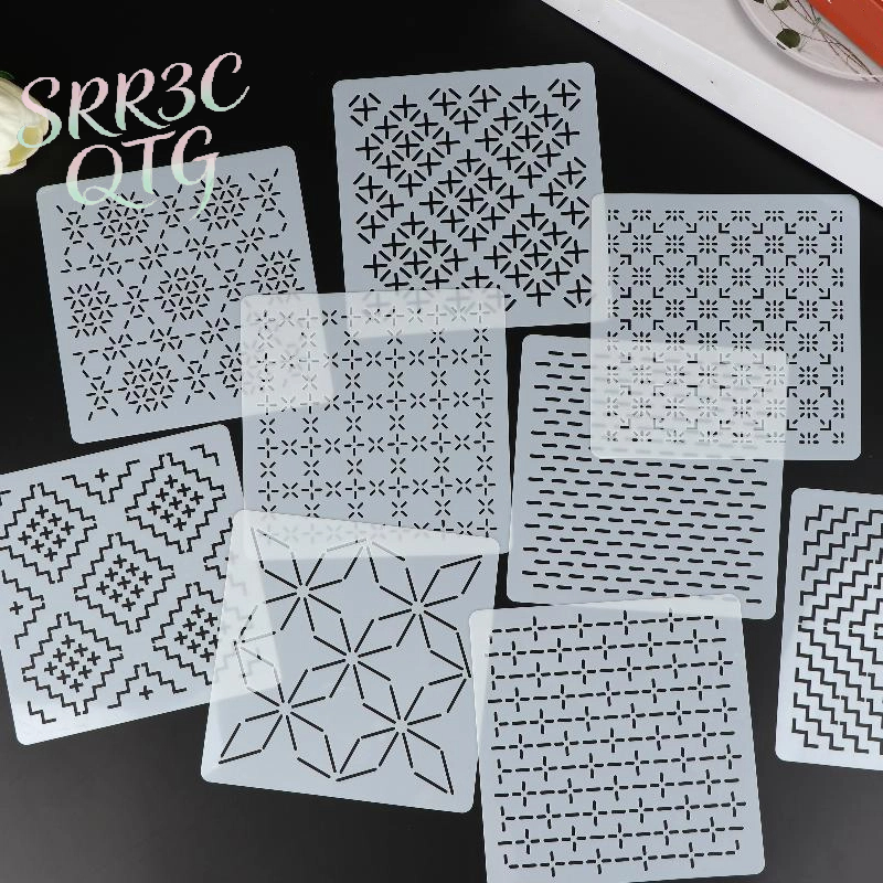 Embroidery Tools - 9/32Pcs Sashiko Embroidery Template DIY Geometric