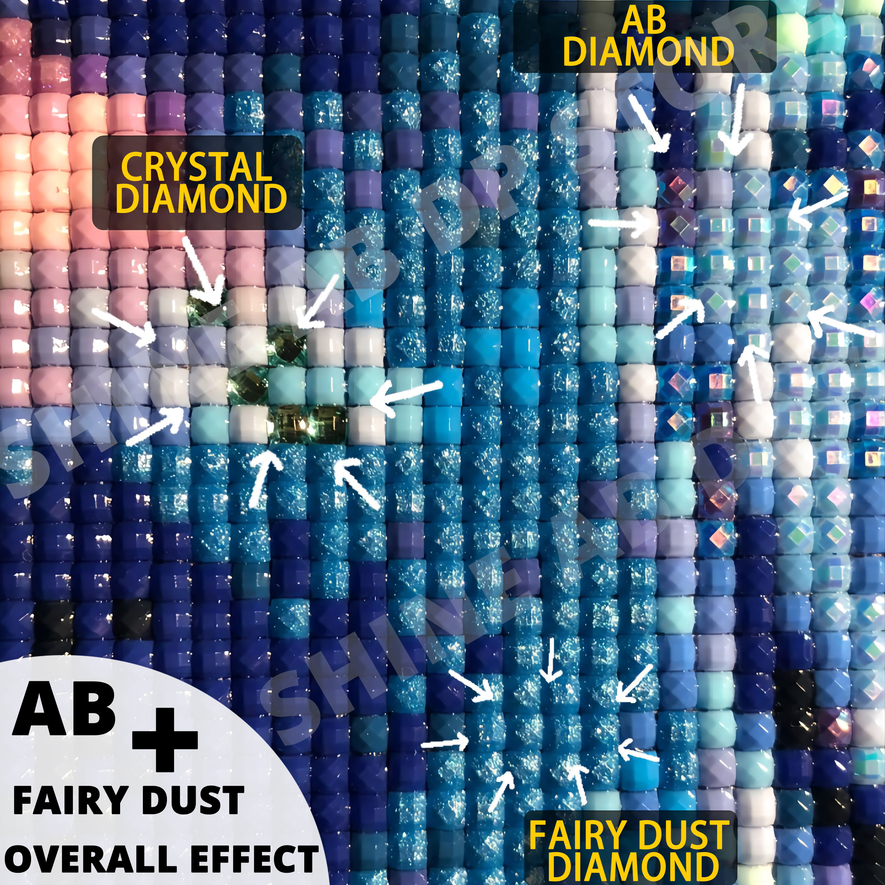 AB Fairy Dust 5D Diamond Paint - Embroidery Rose Stitch ulasan dan harga