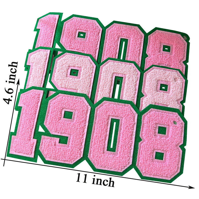 Pink and Green 1908 Chenille N - Embroidery Alpha ulasan dan harga