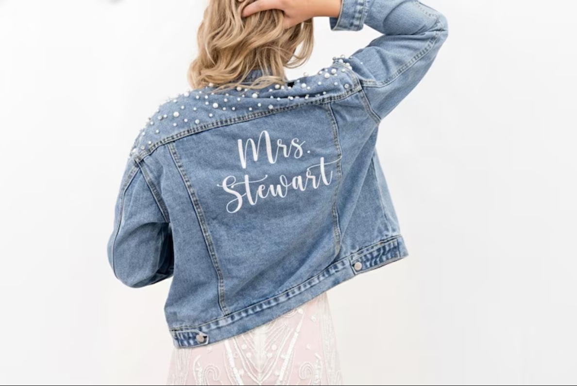Custom Embroidered Bride Denim - Embroidery Jacket ulasan dan harga