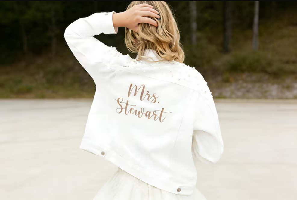 Custom Embroidered Bride Denim - Embroidery Jacket ulasan dan harga