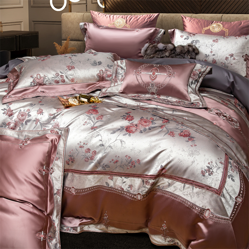 Chic Rose Flowers Jacquard Sat - Embroidery Quilt Cover ulasan dan harga