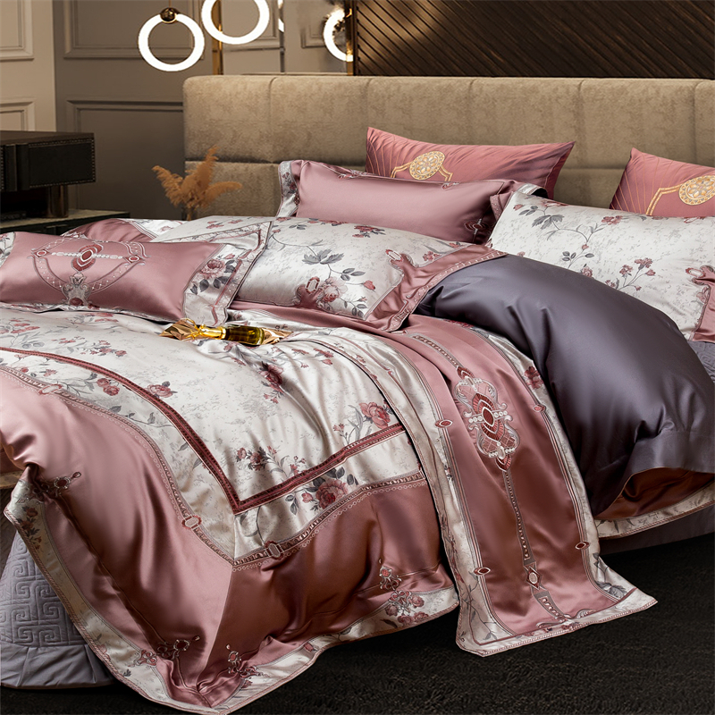 Chic Rose Flowers Jacquard Sat - Embroidery Quilt Cover ulasan dan harga