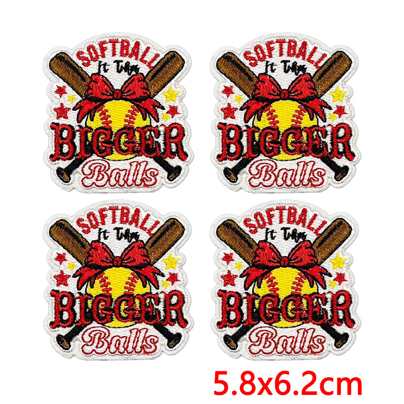 10PCS Softball Themed Iron On  - Embroidery Quote ulasan dan harga