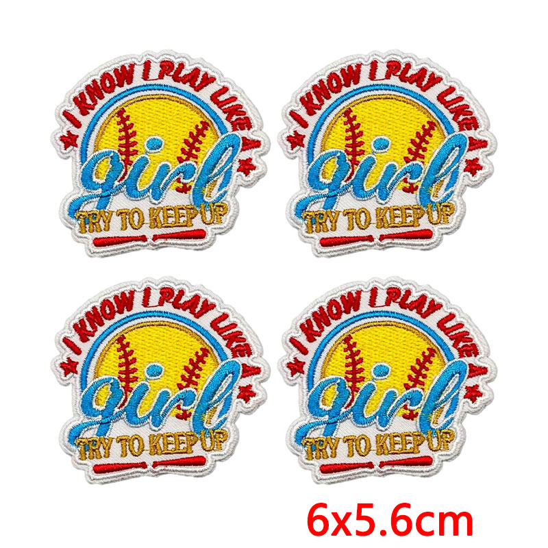 10PCS Softball Themed Iron On  - Embroidery Quote ulasan dan harga