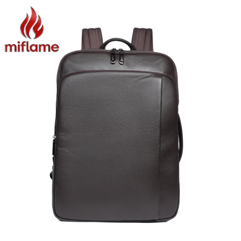 Men's Top Grain Leather Backpa - Embroidery Thread ulasan dan harga