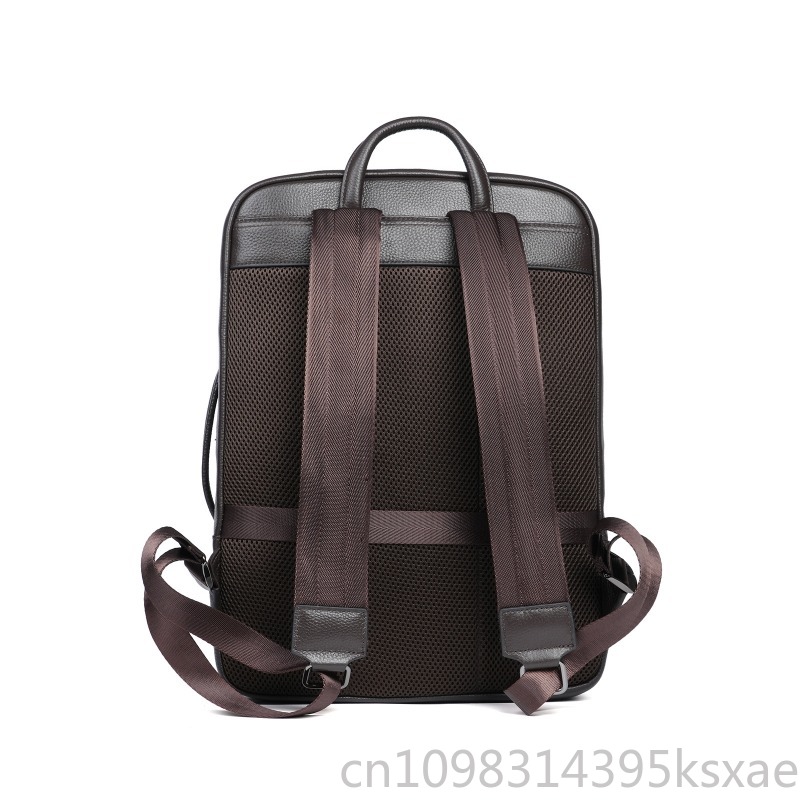 Men's Top Grain Leather Backpa - Embroidery Thread ulasan dan harga