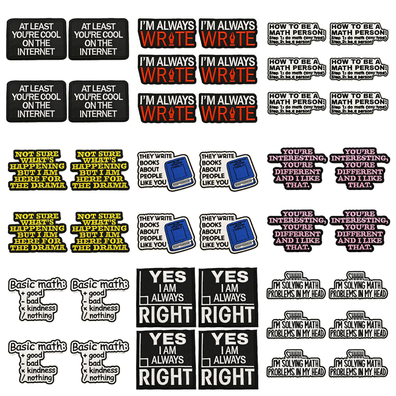 10Pcs Funny Sarcastic Quote Em - Embroidery Quote ulasan dan harga