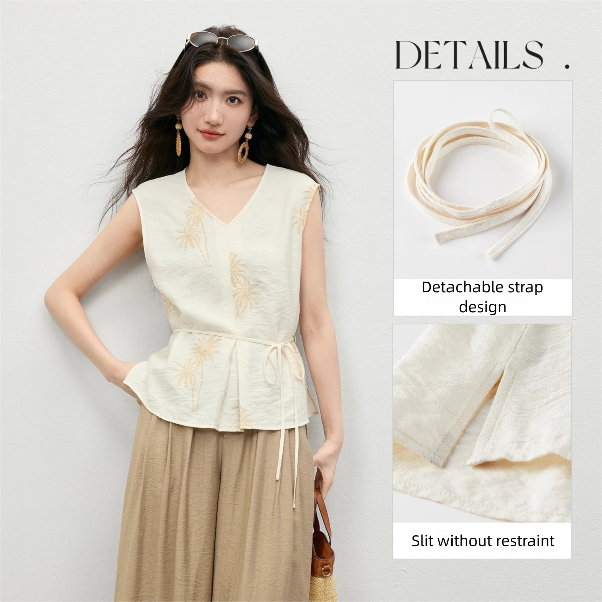 SENTUBILA Women's Sleeveless C - Embroidery Removal ulasan dan harga