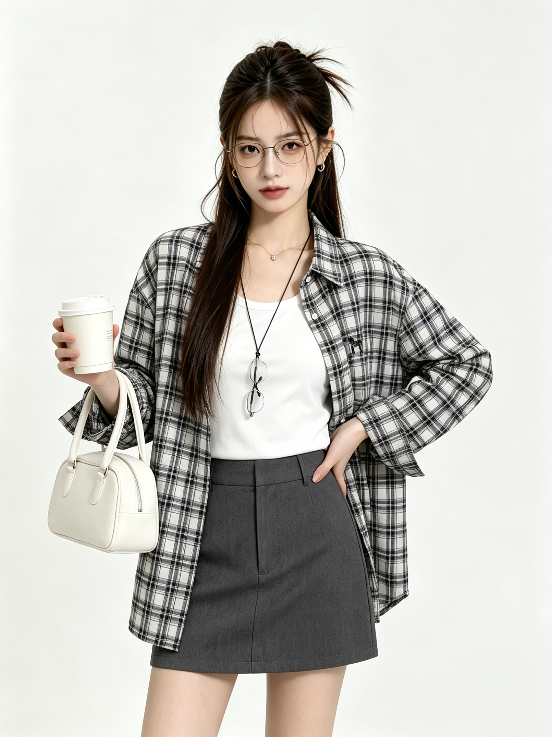 Retro Korean Plaid Sun Protect - Embroidery Jacket ulasan dan harga