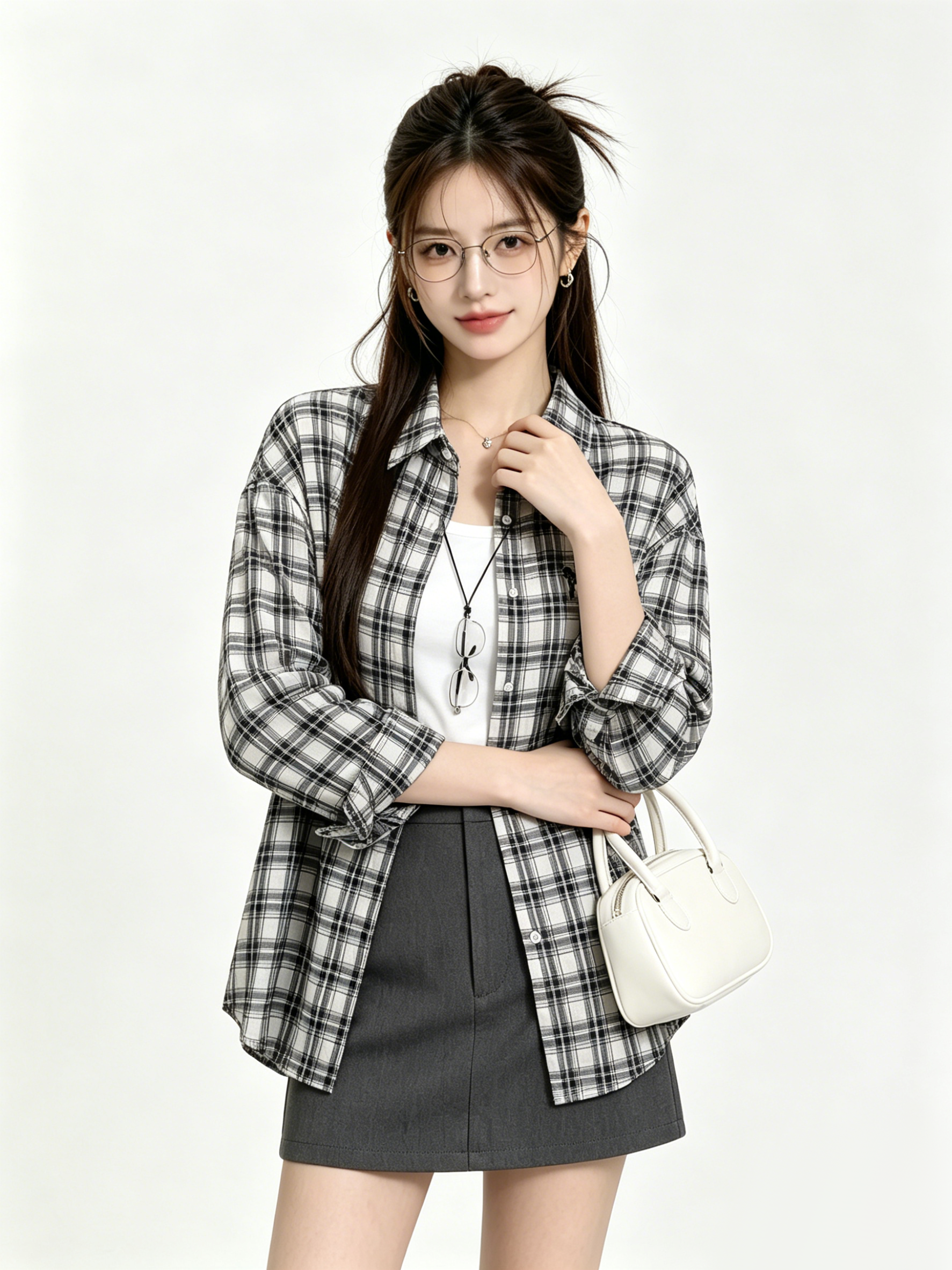 Retro Korean Plaid Sun Protect - Embroidery Jacket ulasan dan harga
