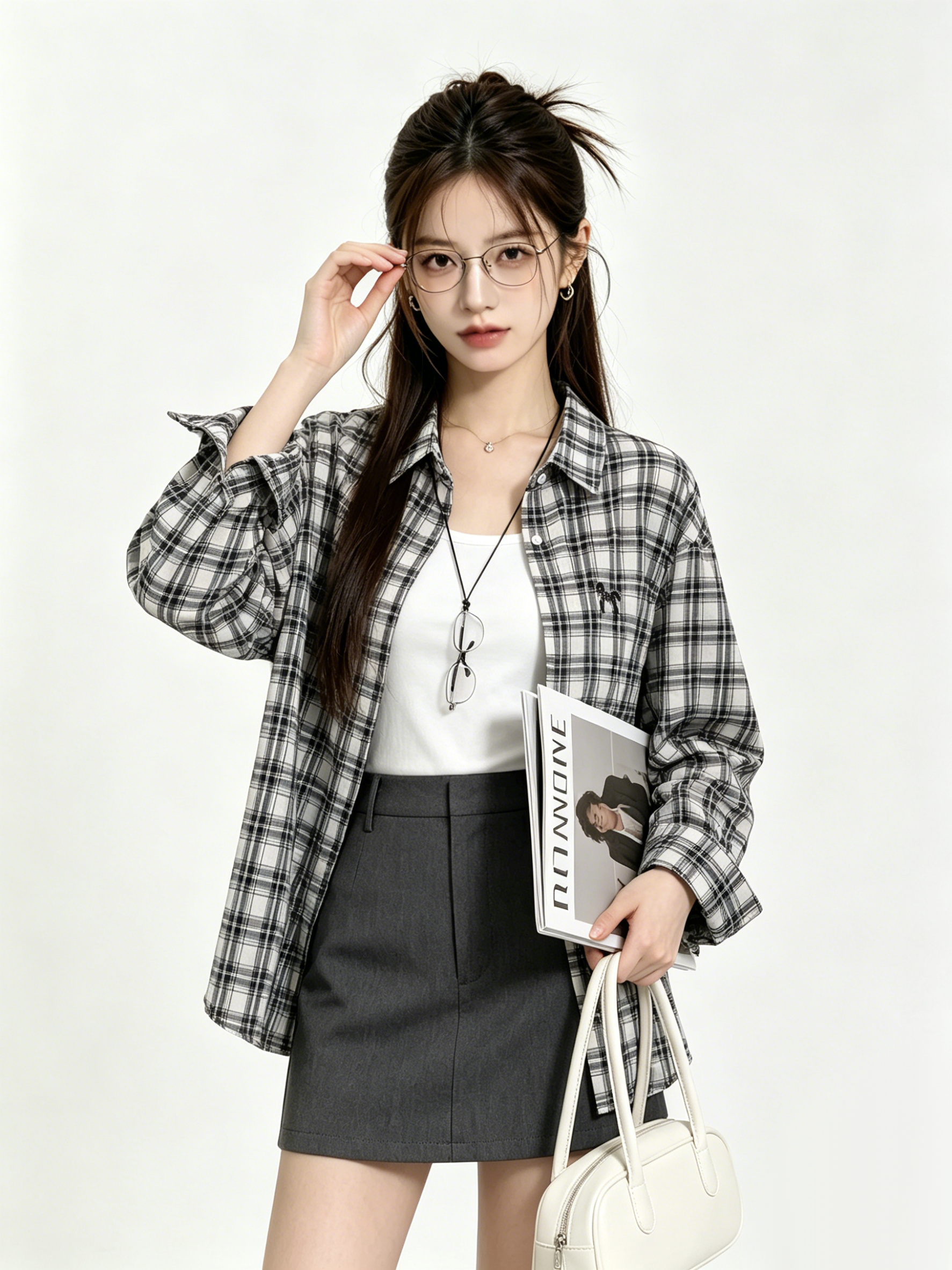 Retro Korean Plaid Sun Protect - Embroidery Jacket ulasan dan harga