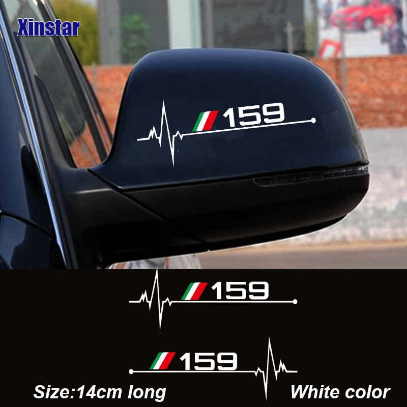 2Pcs Rearview Mirror Sticker F - Embroidery Alpha ulasan dan harga