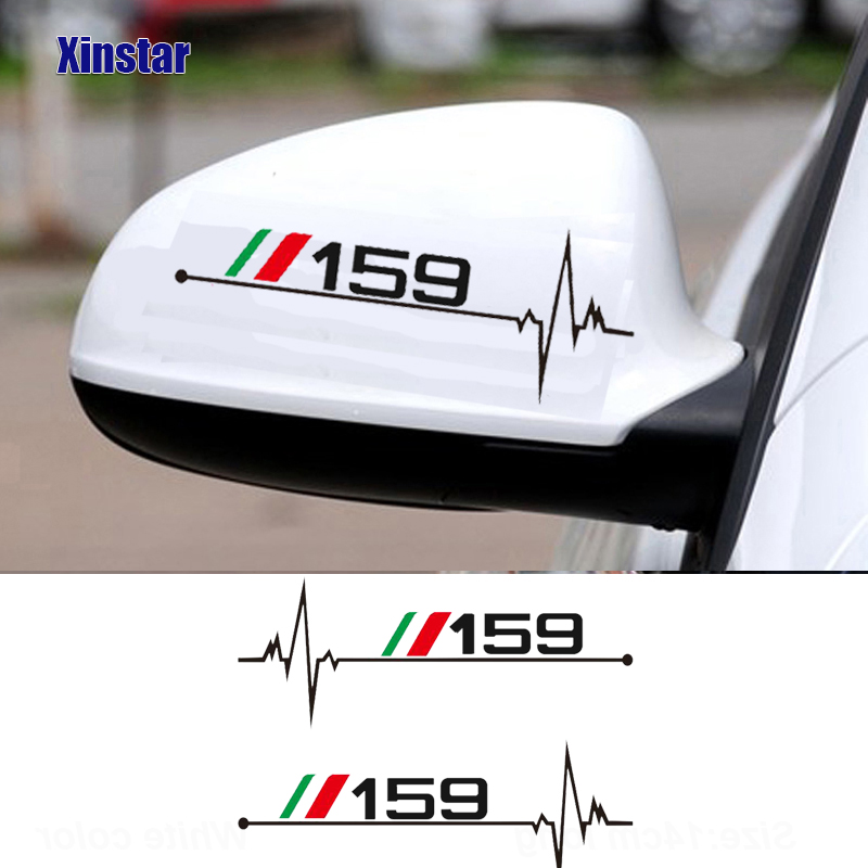 2Pcs Rearview Mirror Sticker F - Embroidery Alpha ulasan dan harga