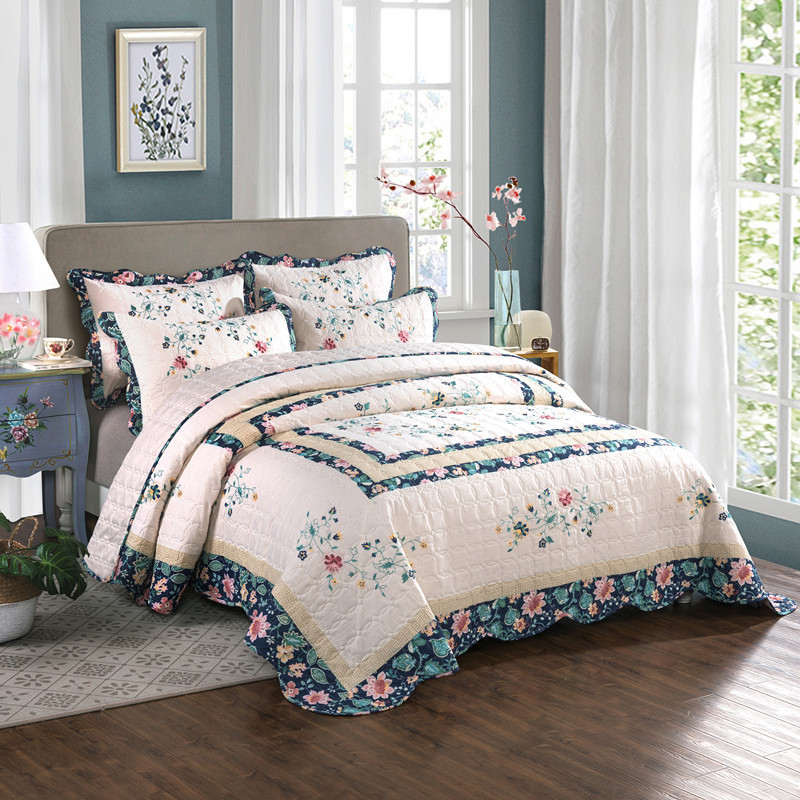 Floral Cotton Quilt Set, Quilt - Embroidery Quilt Cover ulasan dan harga