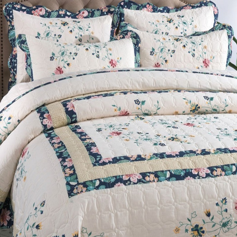 Floral Cotton Quilt Set, Quilt - Embroidery Quilt Cover ulasan dan harga