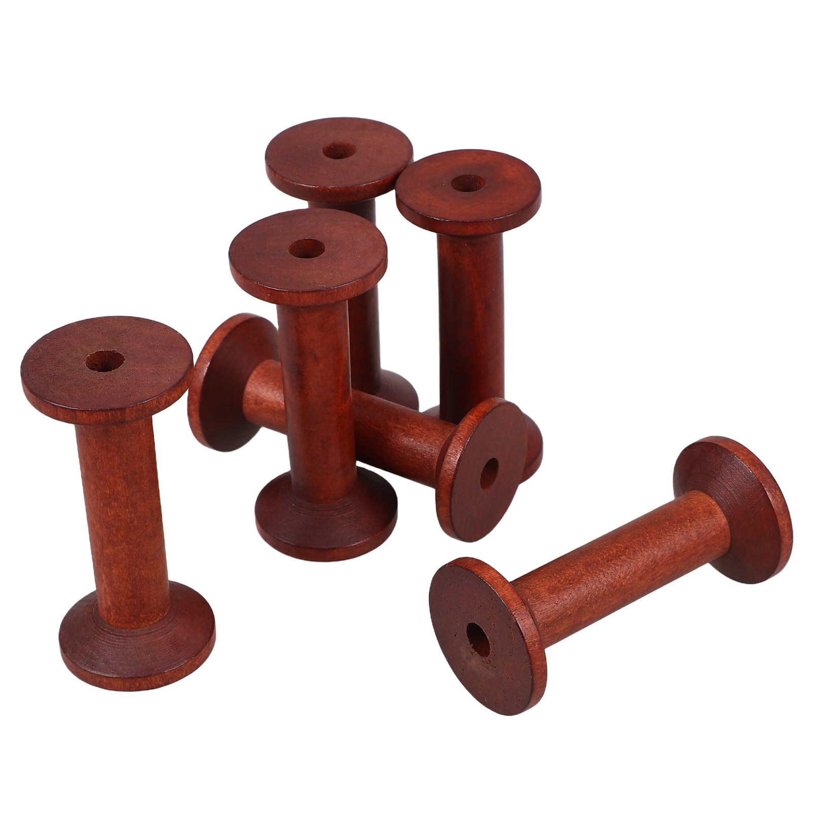 6Pcs Smooth Wood Thread Spools - Embroidery Thread ulasan dan harga