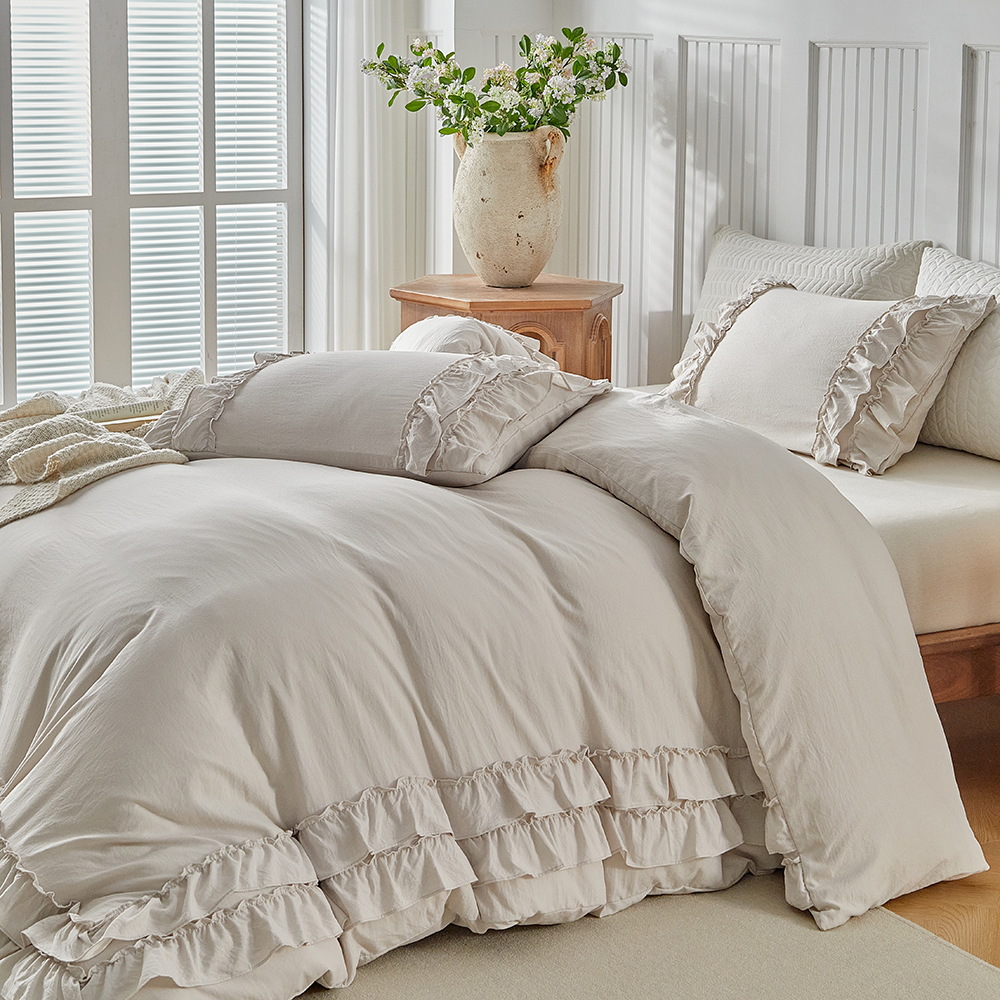 Duvet Cover Bedding Set Twin F - Embroidery Quilt Cover ulasan dan harga