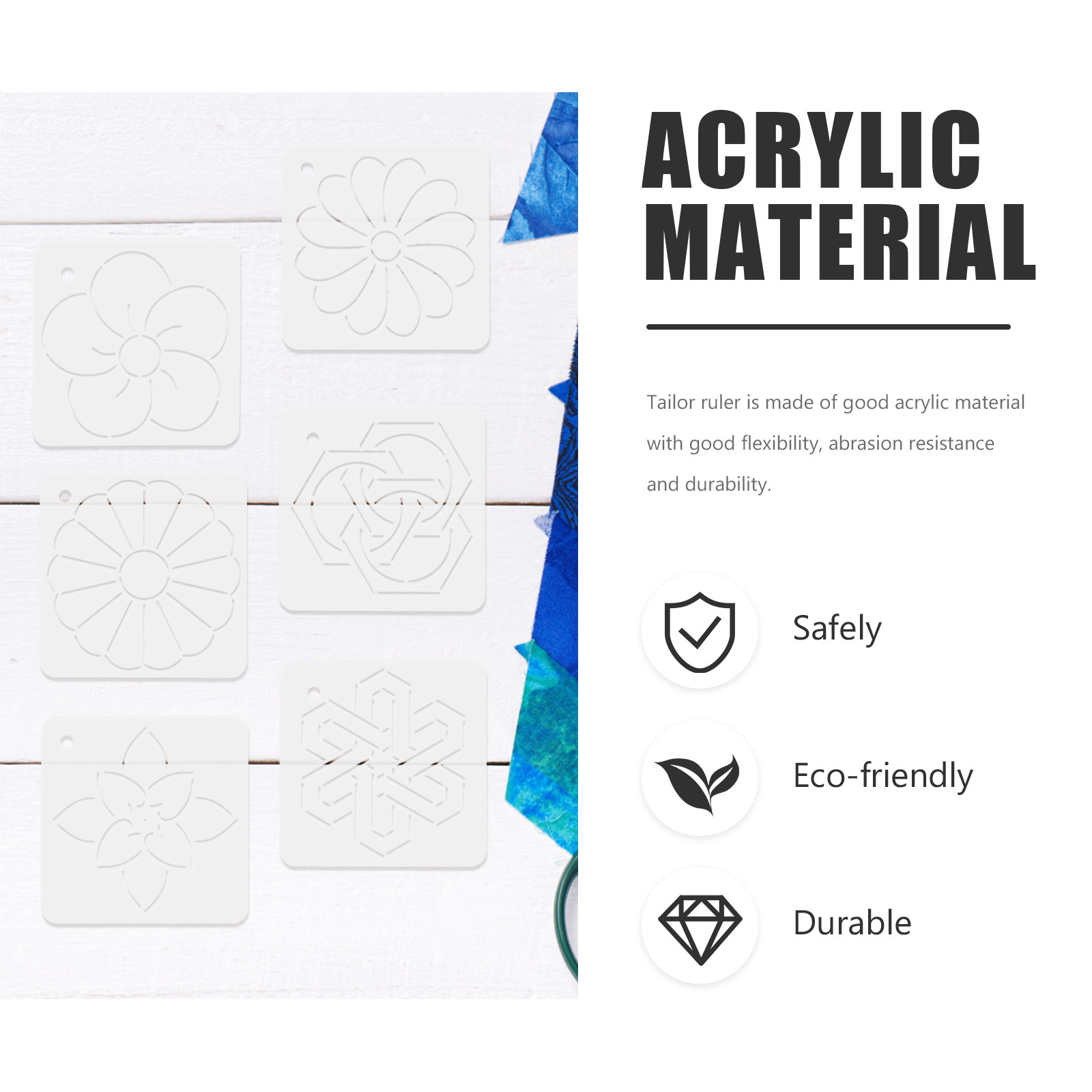 6Pcs Quilting Templates Acryli - Embroidery Tools ulasan dan harga