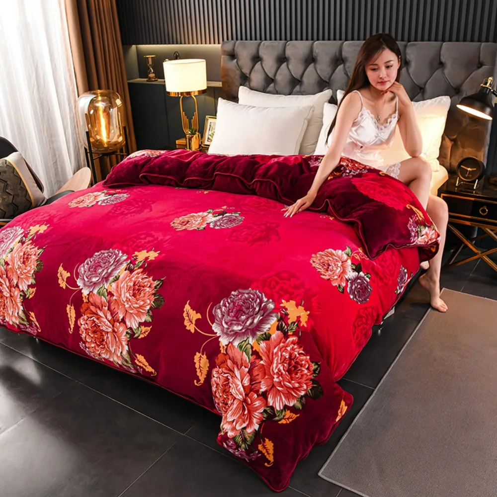 Velvet Duvet Cover Solid Color - Embroidery Quilt Cover ulasan dan harga