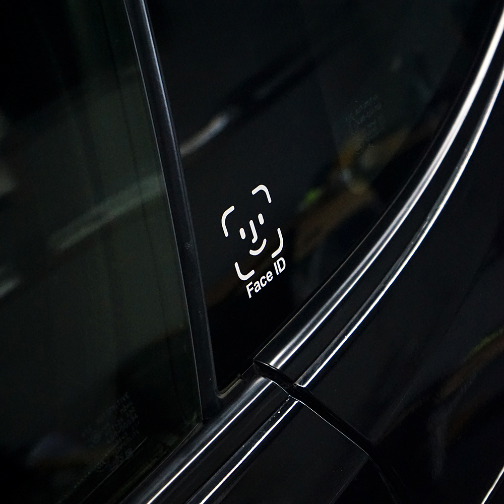 1PC Face ID Car Stickers Water - Embroidery Alpha ulasan dan harga