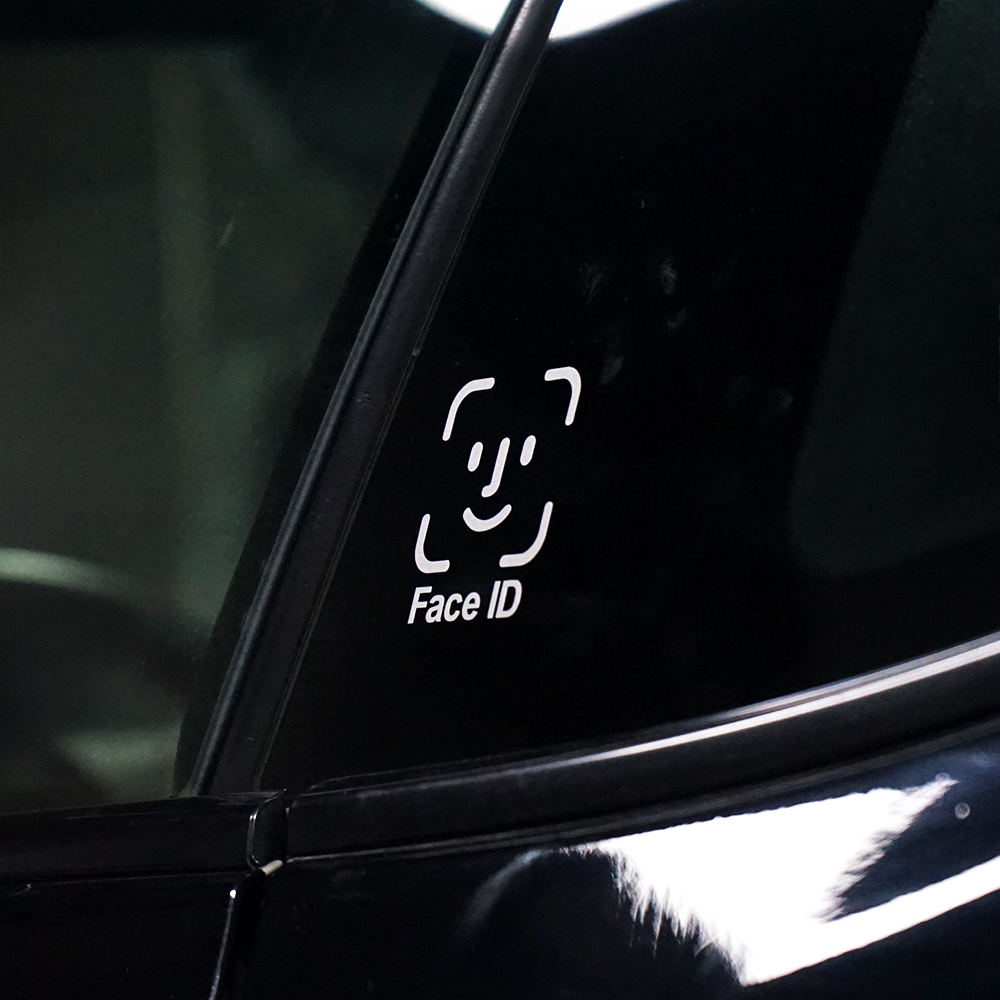 1PC Face ID Car Stickers Water - Embroidery Alpha ulasan dan harga