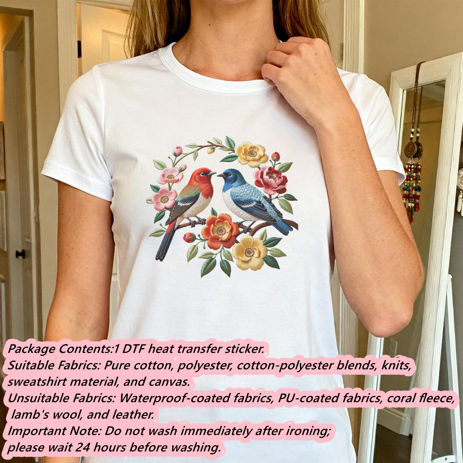 1 Piece of Bird Pattern Clothi - Embroidery Uniform ulasan dan harga