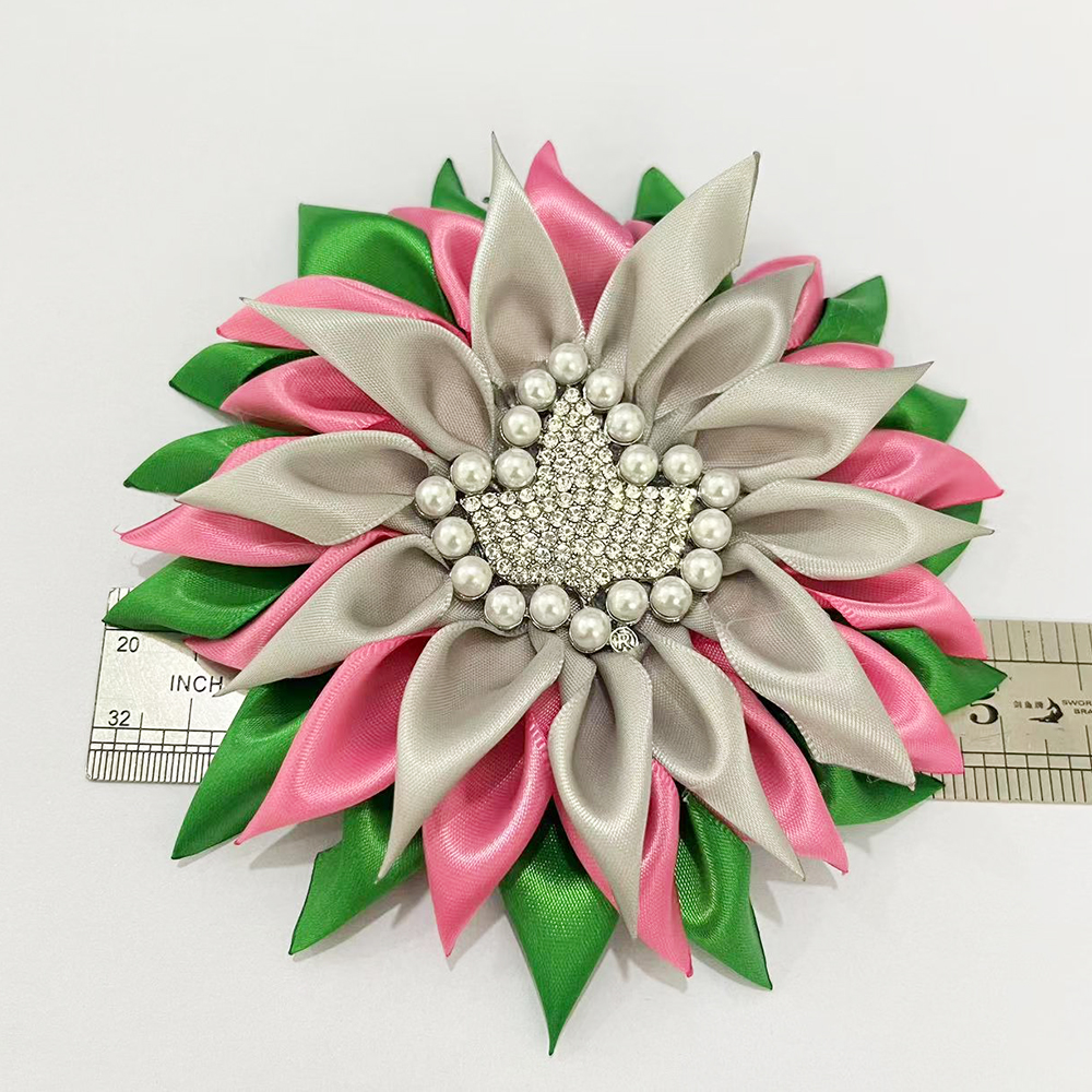 Exquisite pink and green satin - Embroidery Alpha ulasan dan harga