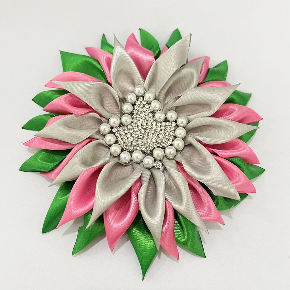 Exquisite pink and green satin - Embroidery Alpha ulasan dan harga