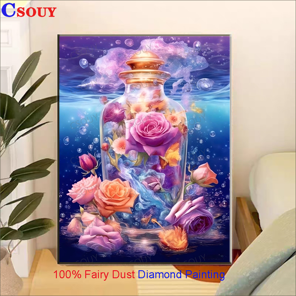 100% Fairy Dust Diy Diamond Pa - Embroidery Rose Stitch ulasan dan harga
