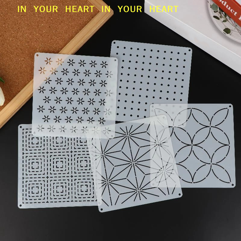 DIY Geometric Patchwork Stenci - Embroidery Tools ulasan dan harga