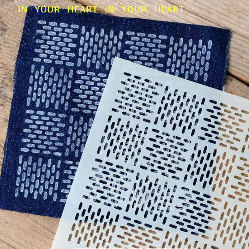DIY Geometric Patchwork Stenci - Embroidery Tools ulasan dan harga