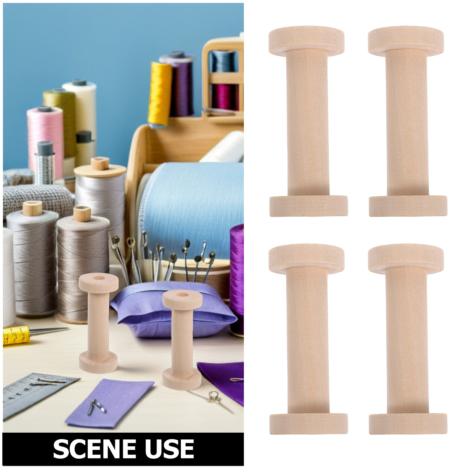 15Pcs Vintage Wooden Spools Em - Embroidery Thread ulasan dan harga