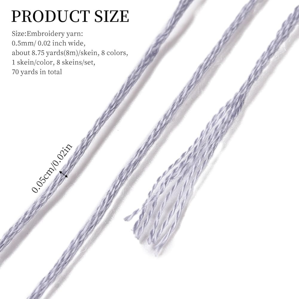 8 Skeins 70 Yards Grey Friends - Embroidery Thread ulasan dan harga