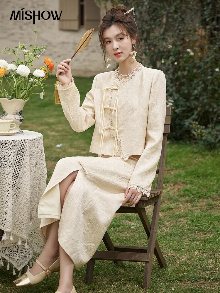MISHOW Chinese Lace Edge Jacke - Embroidery Jacket ulasan dan harga
