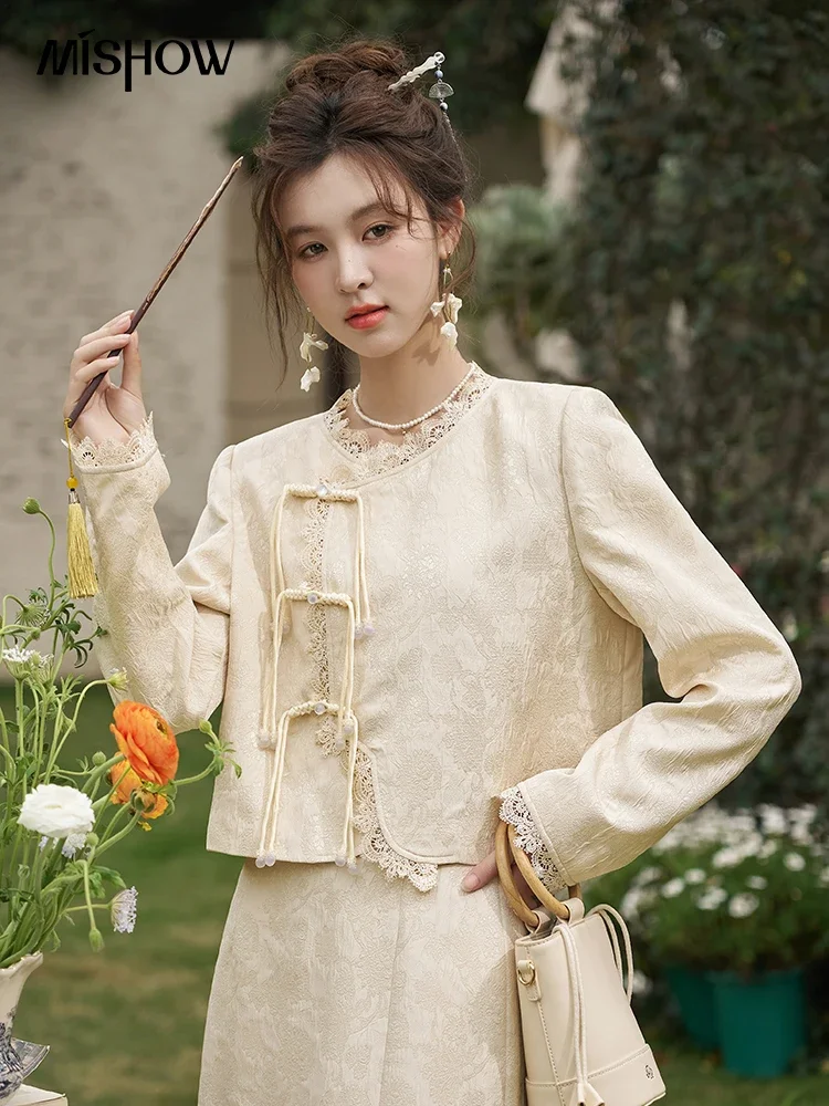 MISHOW Chinese Lace Edge Jacke - Embroidery Jacket ulasan dan harga