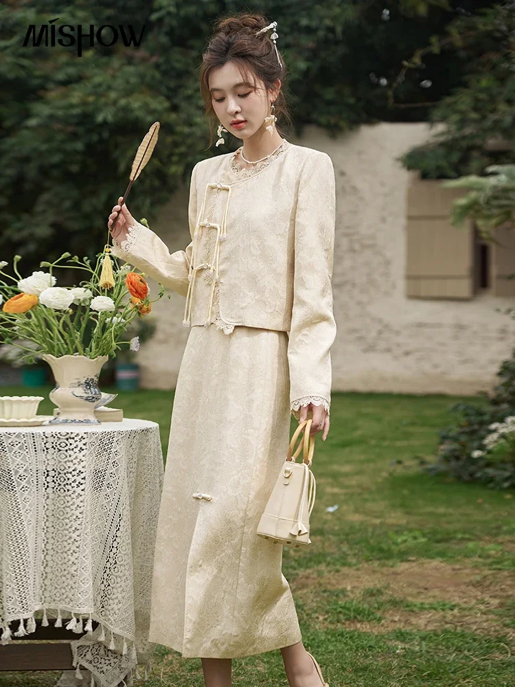 MISHOW Chinese Lace Edge Jacke - Embroidery Jacket ulasan dan harga
