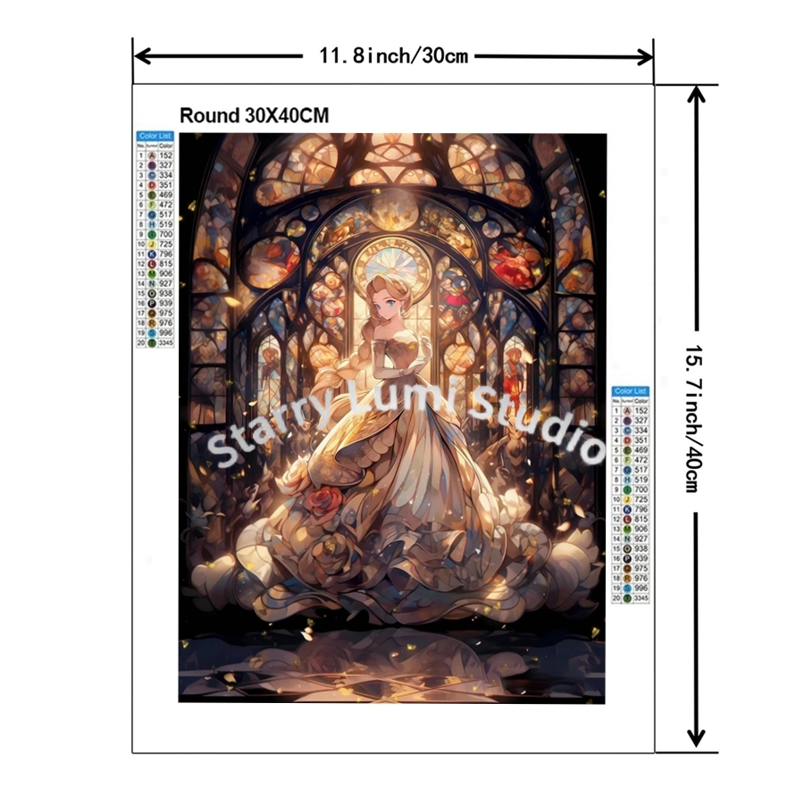 Cute Cinderella Castle 5D Full - Embroidery Rose Stitch ulasan dan harga