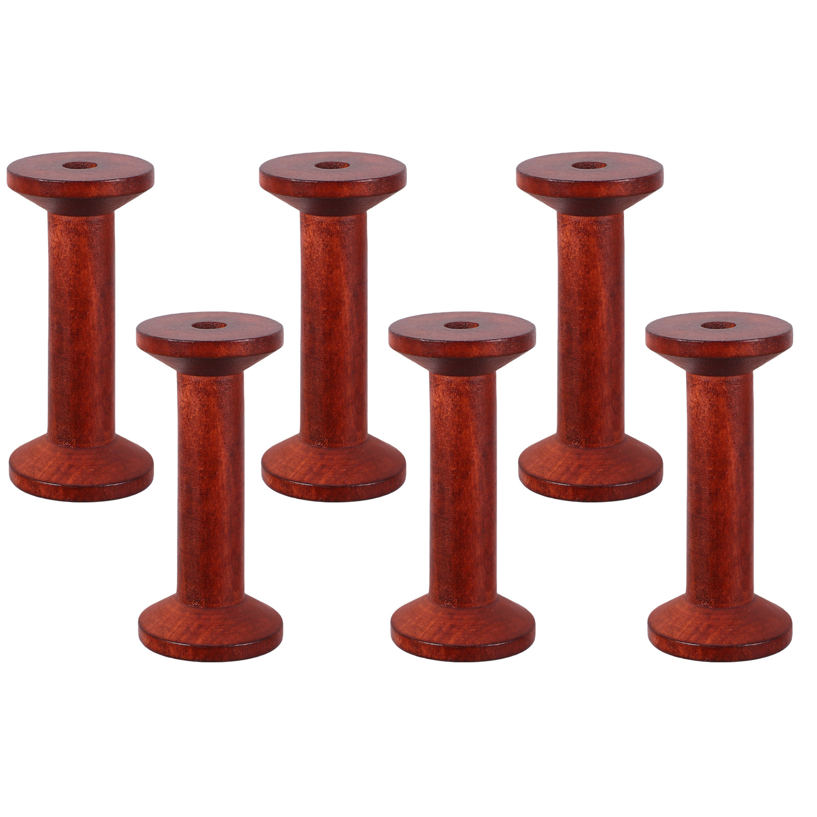 6Pcs Wooden Empty Spools for C - Embroidery Thread ulasan dan harga
