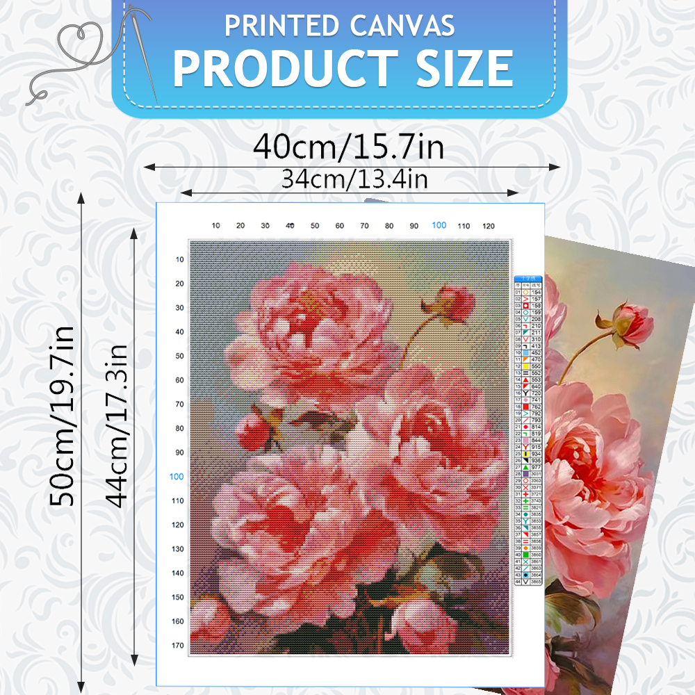 HUACAN Embroidery Sets Rose Fl - Embroidery Rose Stitch ulasan dan harga