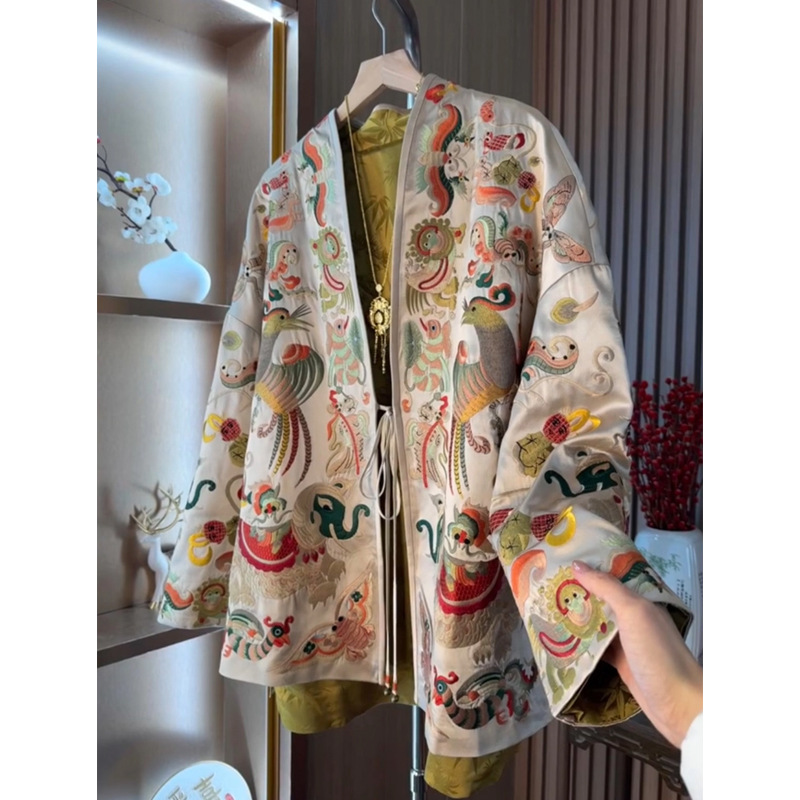 New Chinese Style Kimono Cardi - Embroidery Jacket ulasan dan harga