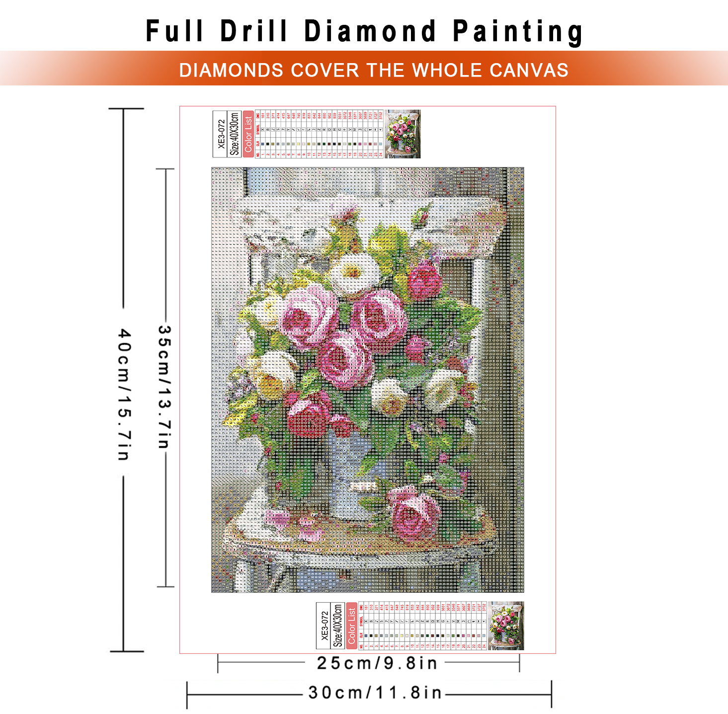 1pc frameless  Diamond Paintin - Embroidery Rose Stitch ulasan dan harga