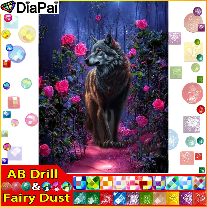 DIAPAI Fairy Dust AB Diamond P - Embroidery Rose Stitch ulasan dan harga