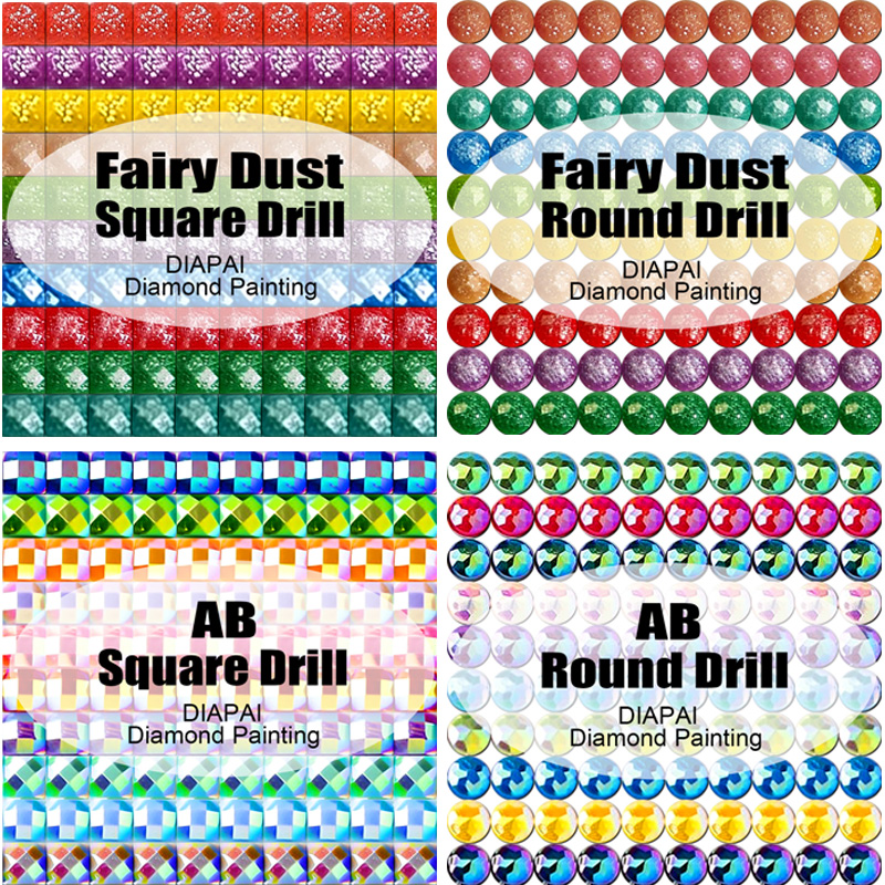 DIAPAI Fairy Dust AB Diamond P - Embroidery Rose Stitch ulasan dan harga