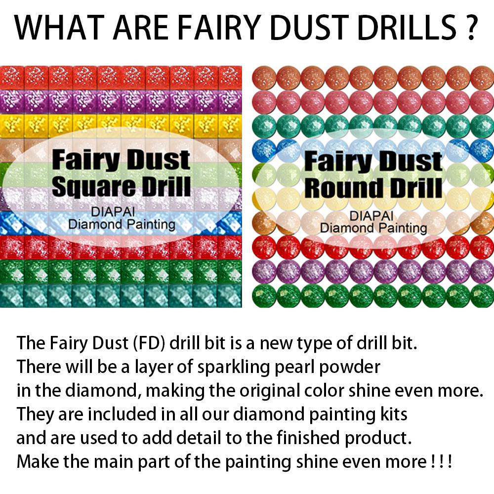 DIAPAI Fairy Dust AB Diamond P - Embroidery Rose Stitch ulasan dan harga